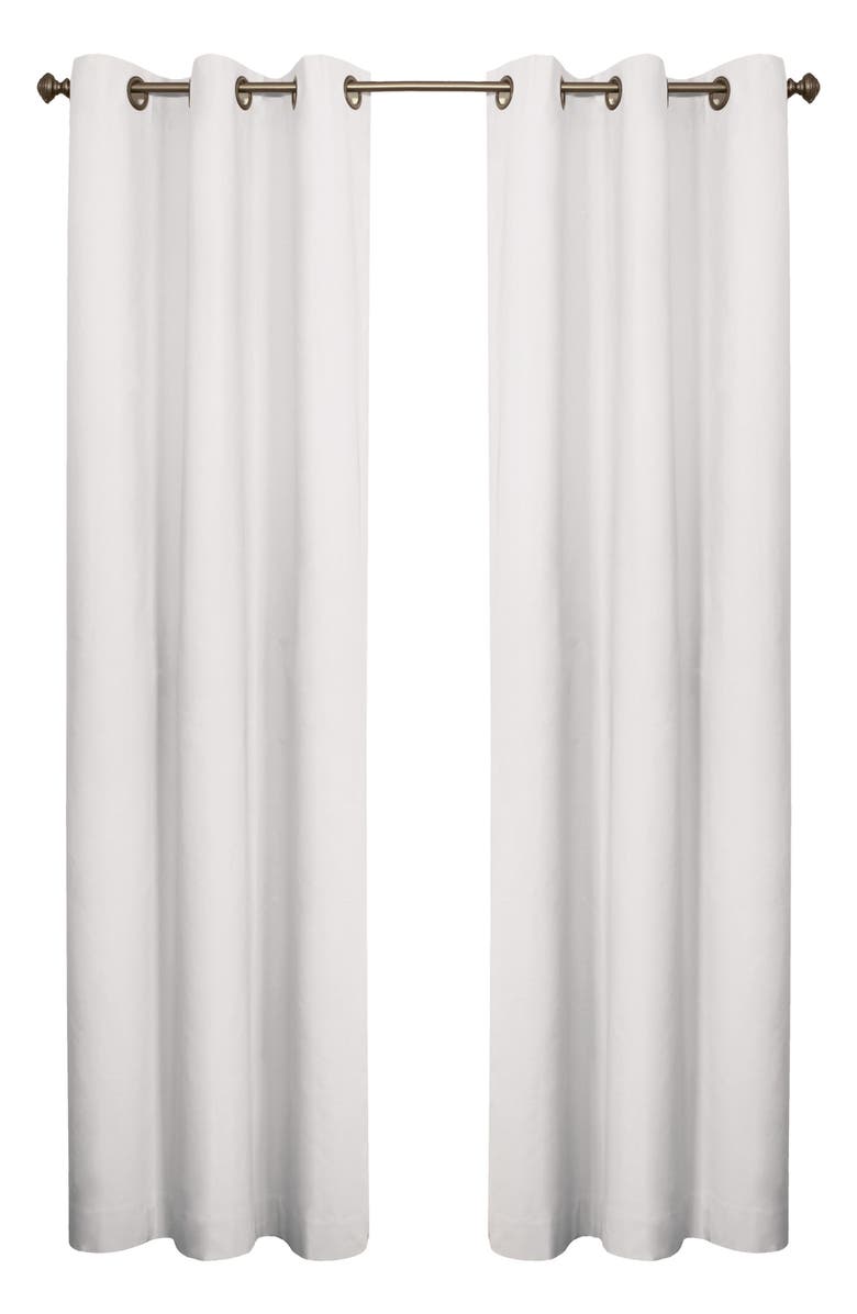Outdoor Decor by Commonwealth Set of 2 Cotton Curtain Panels, Main, color, White