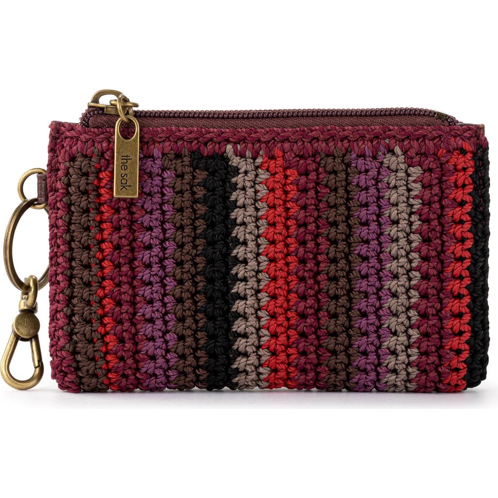 The Sak Encino Crochet Card Wallet In Multi