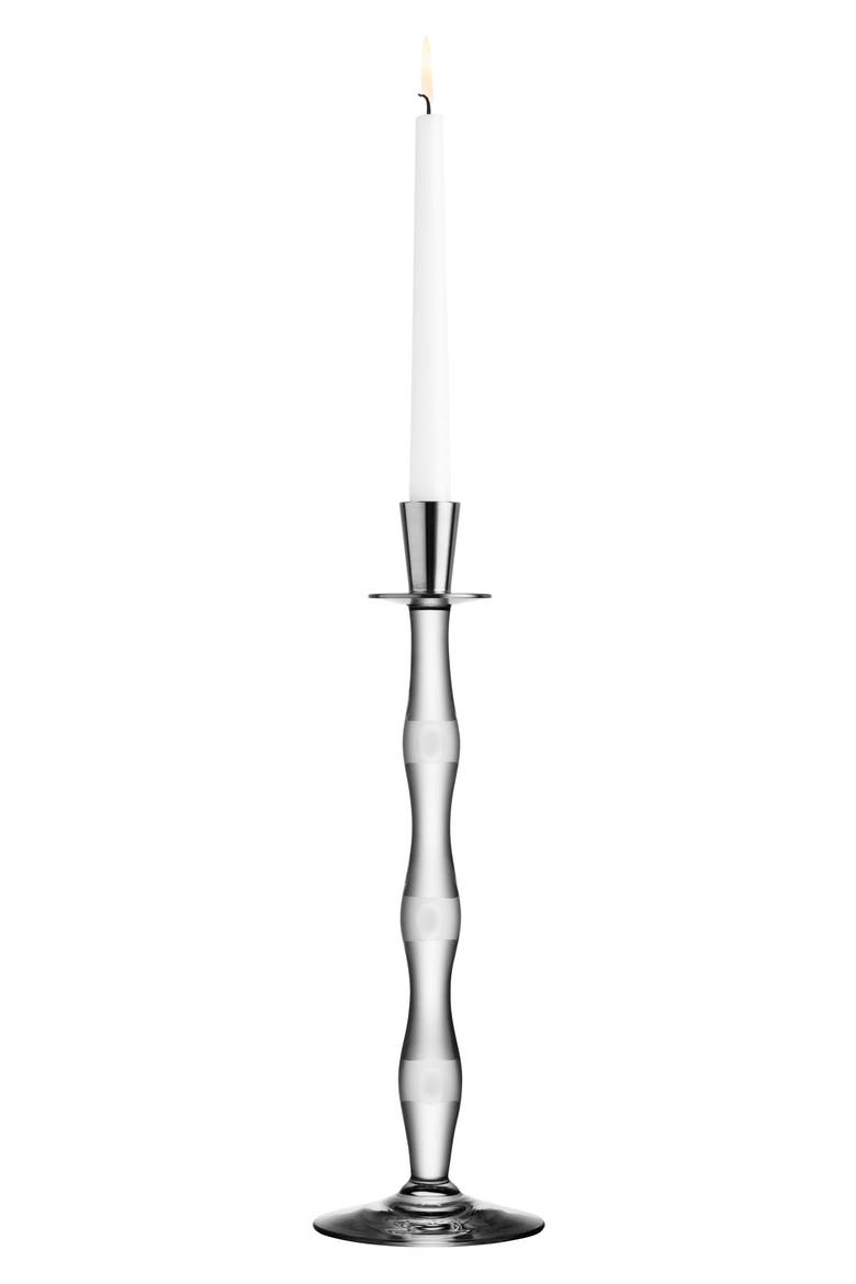 Celeste Cut Lead Crystal Candlestick, Main, color, CLEAR