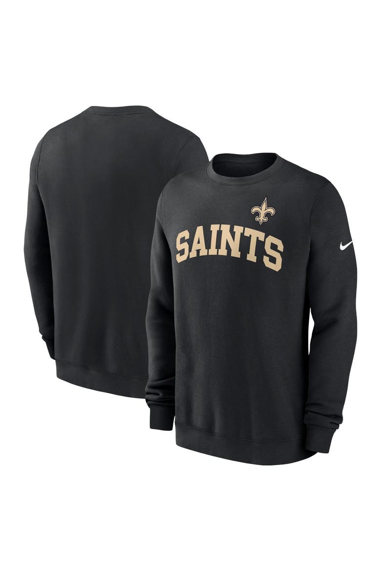 Men's Nike Black New Orleans Saints Club Pullover Sweatshirt, Alternate, color, Black
