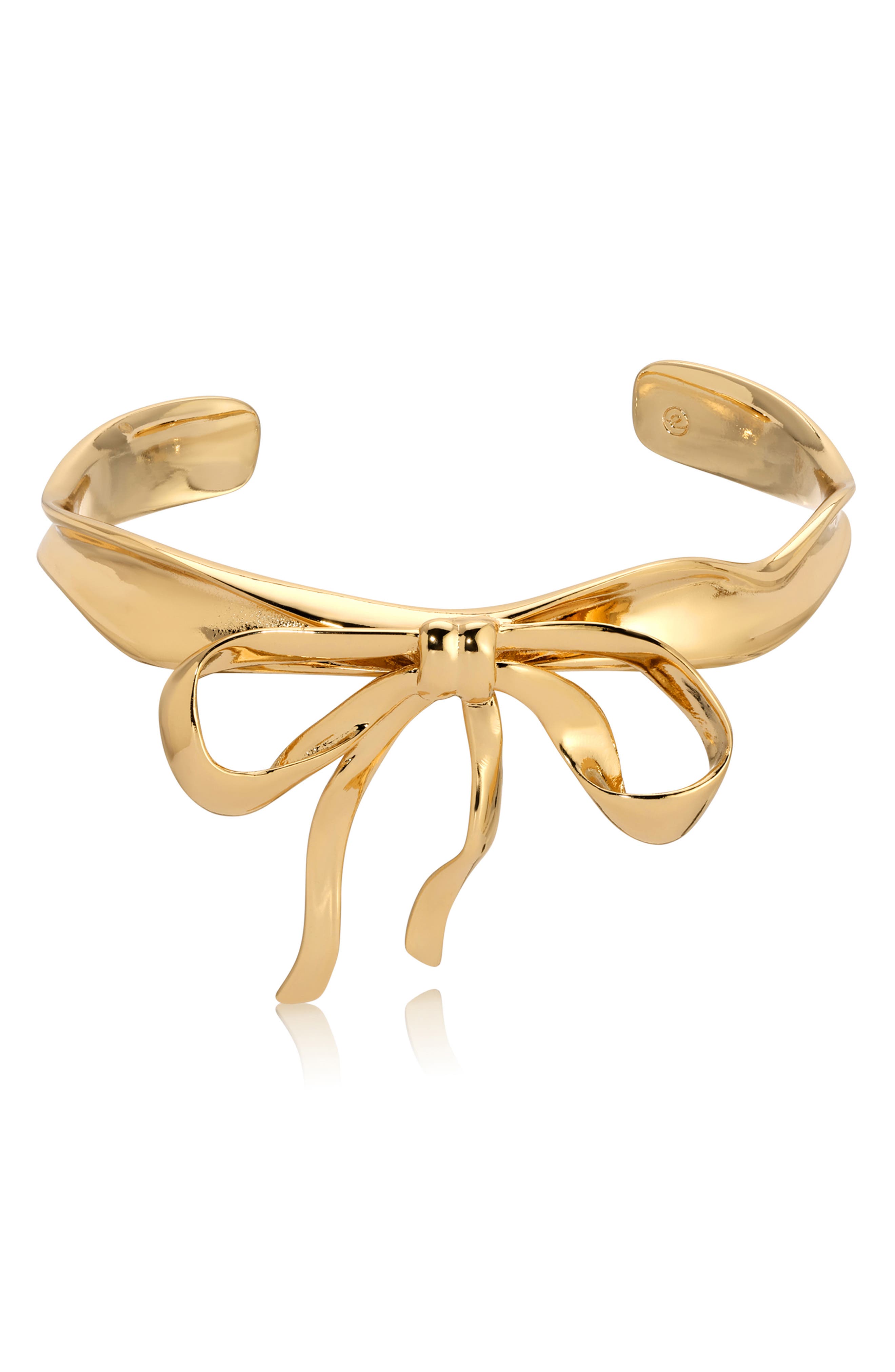 Ettika Bow Organic Cuff Bracelet in Gold 