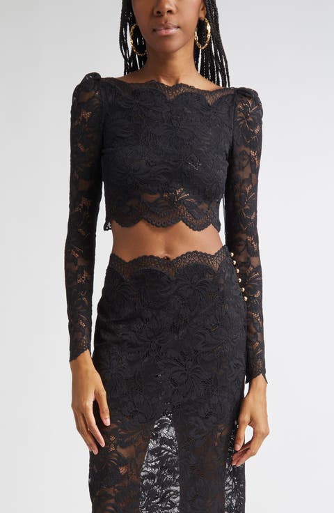 Tシャツ・カットソー RABANNE LACE TOP Rabanne Lace Off-The-Shoulder Top | Saks Fifth Avenue