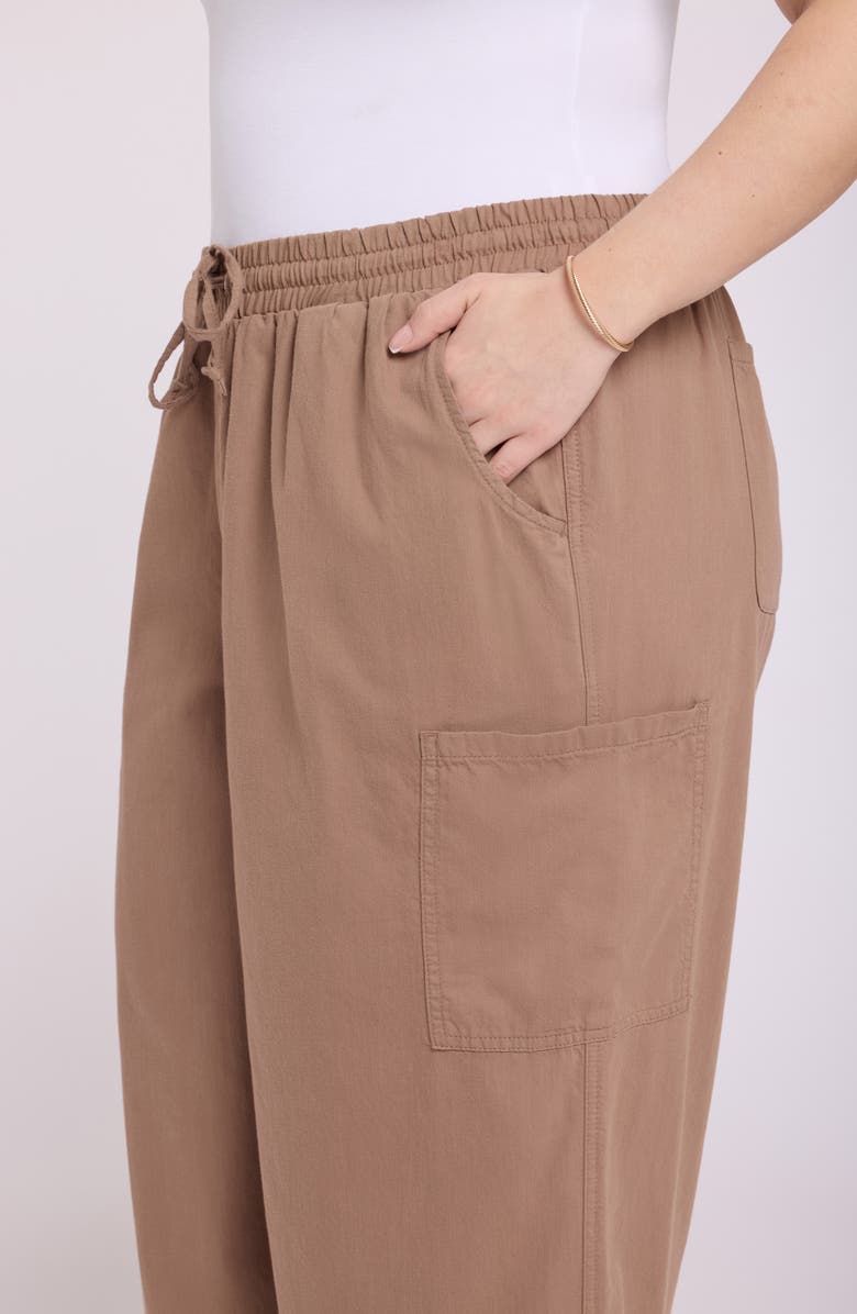 NYDJ Whitney Pull-On Crop Wide Leg Cargo Pants, Alternate, color, Toasted Coconut