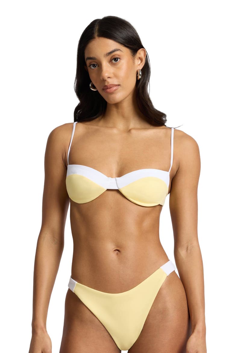 Brigitte Bikini Top, Alternate, color, Limoncello/White