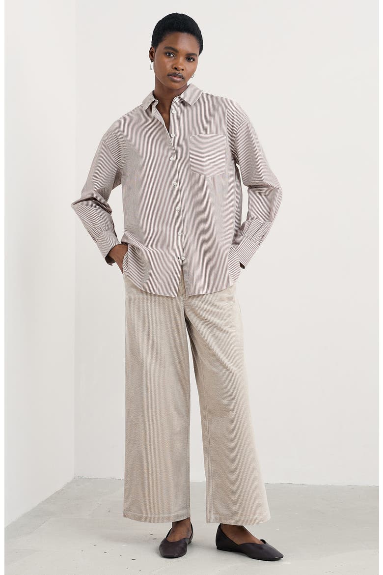 Sea Path Oversize Organic Cotton Button-Up Shirt, Alternate, color, MINI SUNRISE ELDERBERRY