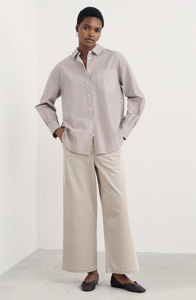 Seasalt Cornwall Sea Path Oversize Organic Cotton Button-Up Shirt, Alternate, color, Mini Sunrise Elderberry