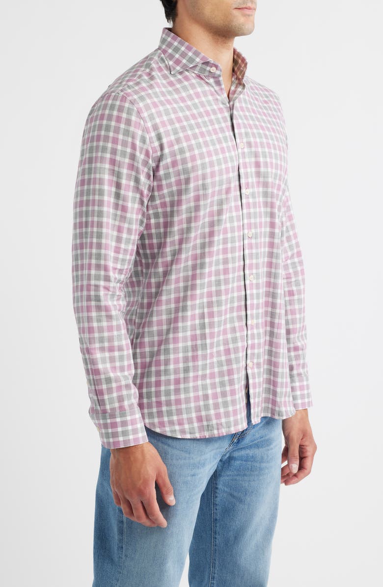 johnnie-O Peirce Check Cotton Button-Up Shirt, Alternate, color, Petal