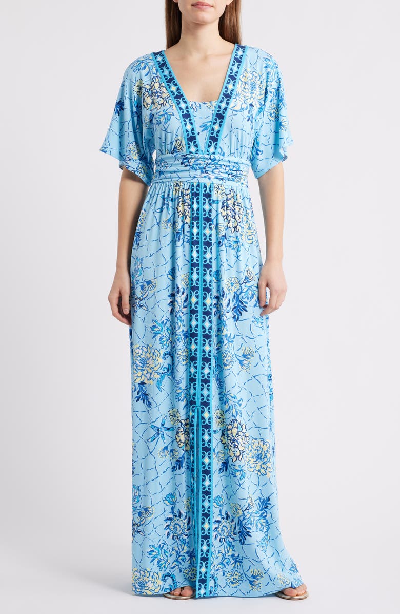 Lilly Pulitzer<sup>®</sup> Lauralai Maxi Dress, Main, color, Bellevue Blue Breakers Beach