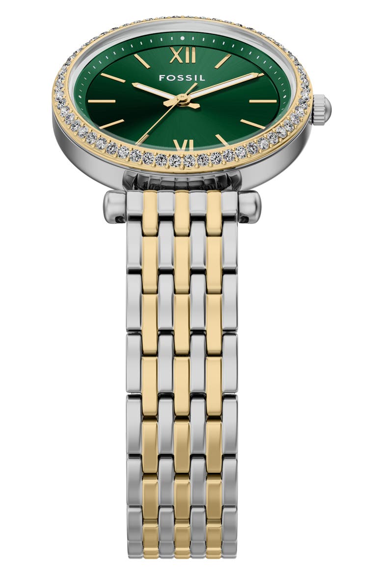 Carlie Mini Two-Tone Bracelet Watch, 28mm, Alternate, color, TWO TONE GREEN