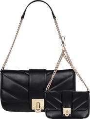 True Religion Quilted Flap Shoulder Bag & Mini Bag Set