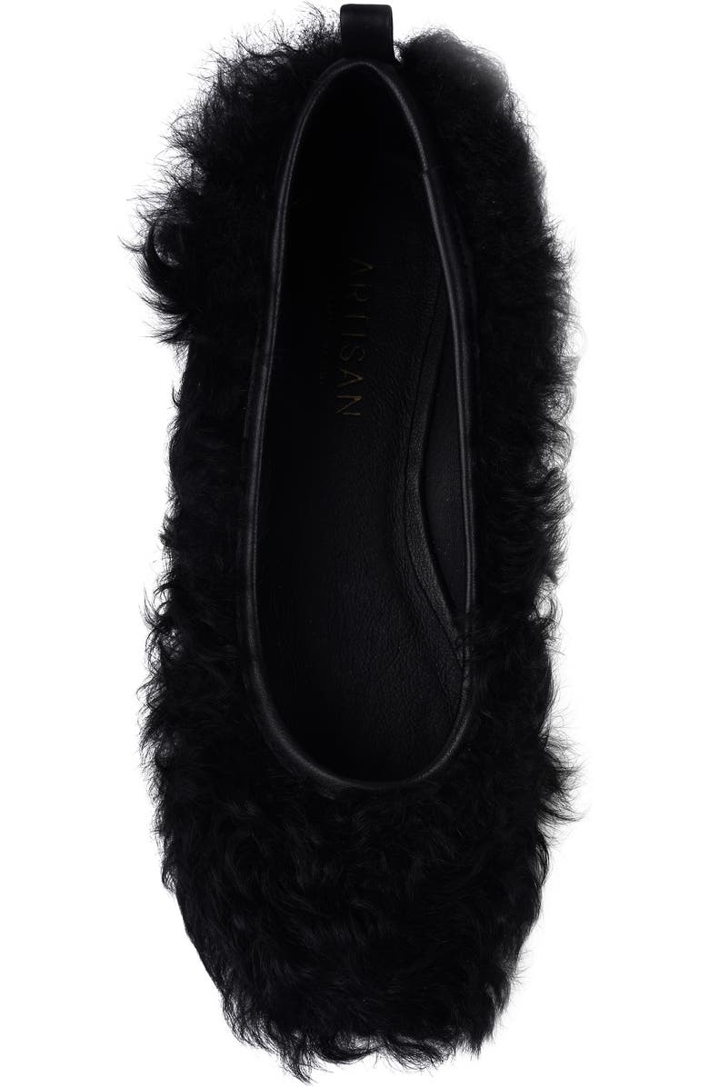 Artisan Crafted By Zigi Quincy Faux Fur Flat, Alternate, color, Black Leather