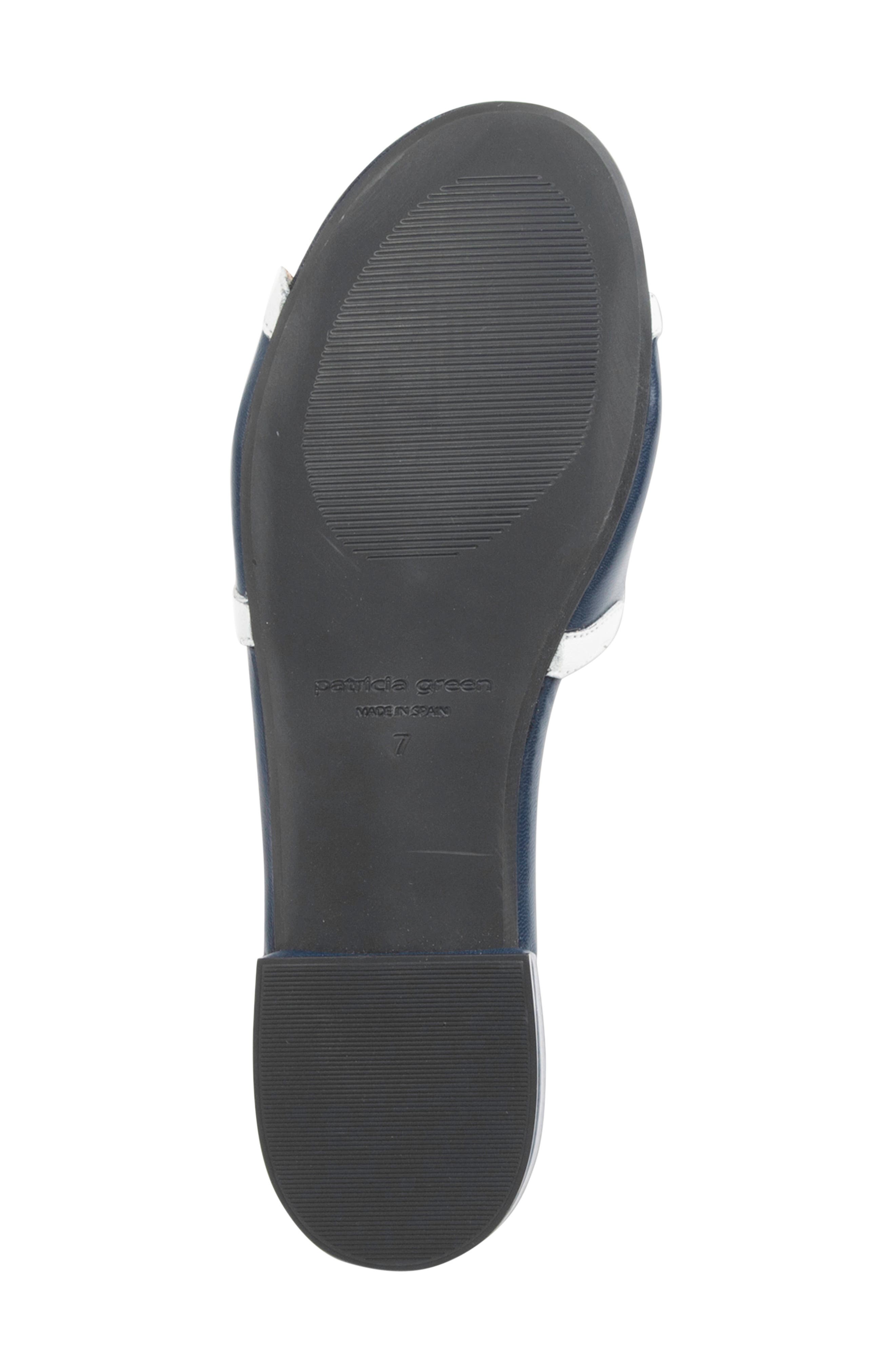 Emma Raffia Slide Sandal, Alternate, color, NAVY/ WHITE LEATHER