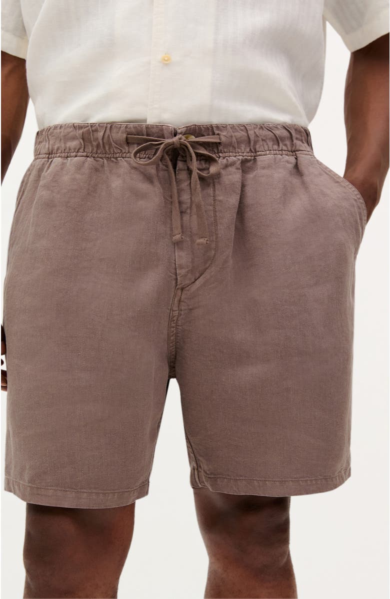 Scalpers Apolo Linen Shorts, Main, color, Brown