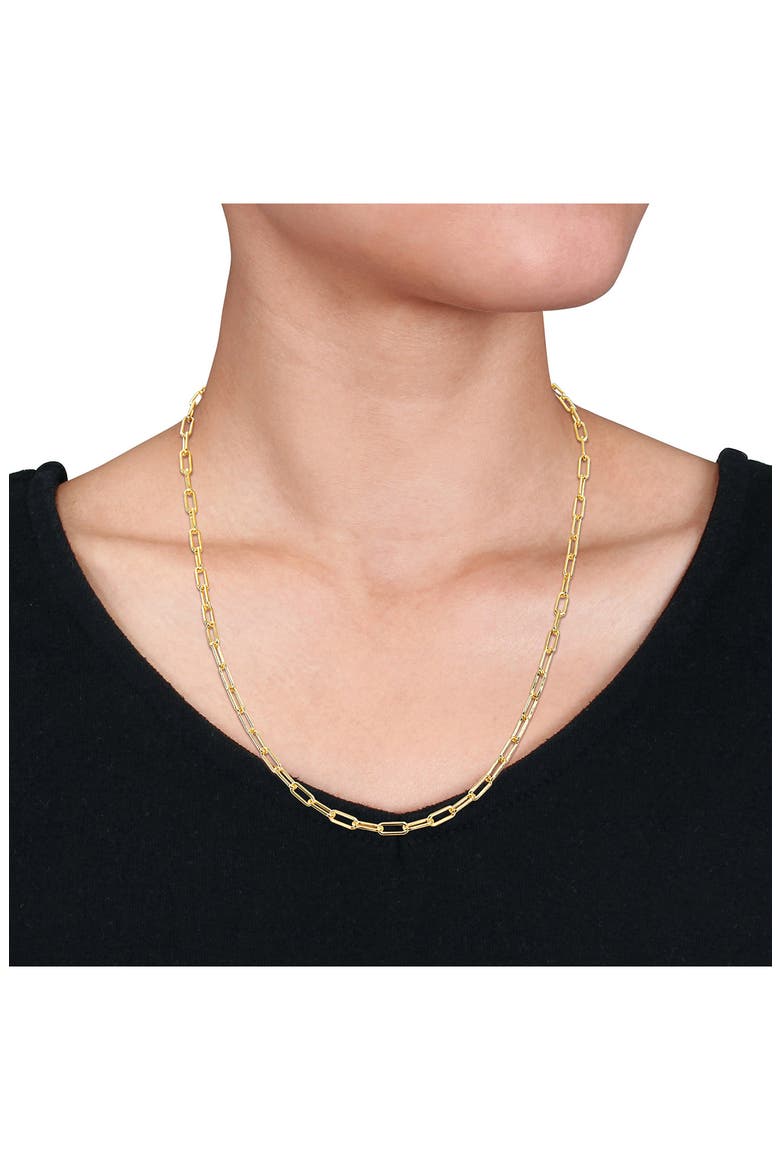 Paper Clip Chain Necklace, Alternate, color, GOLD