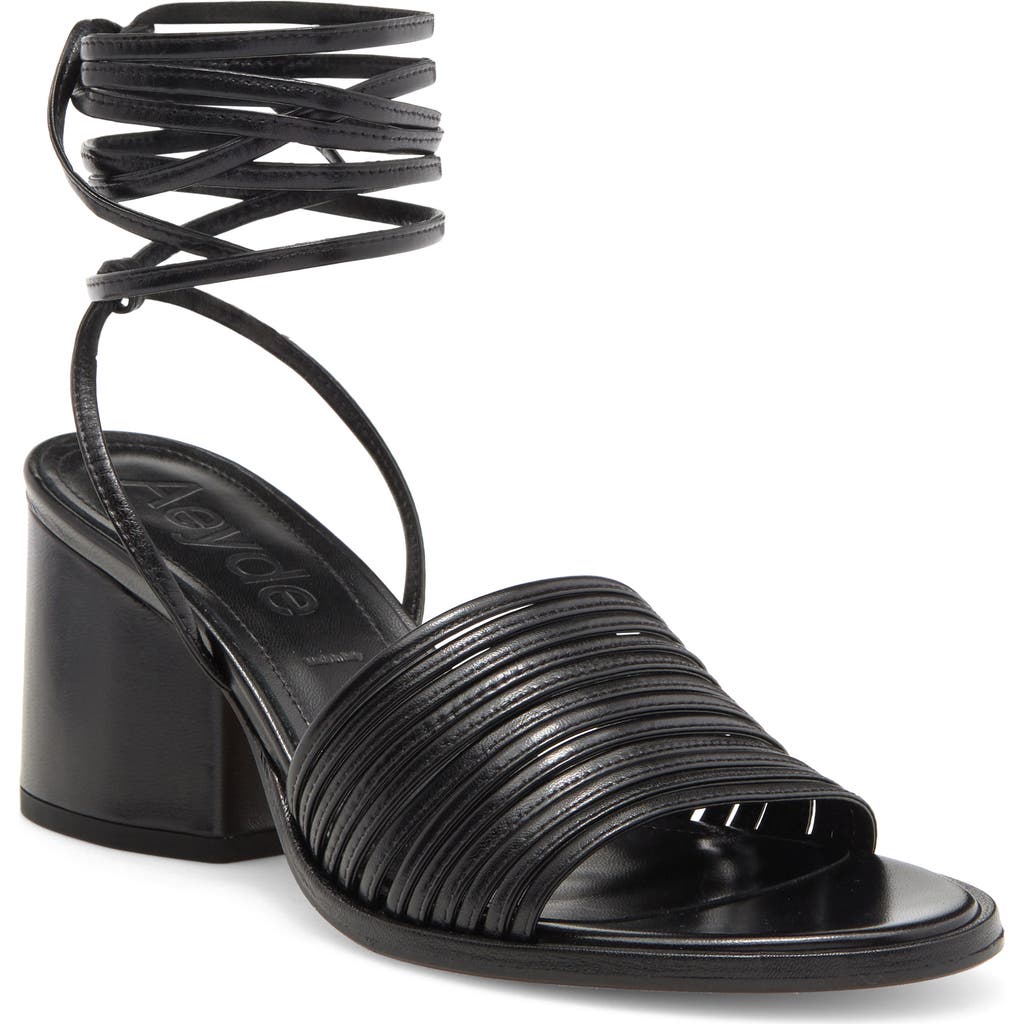 Aeyde Natania Ankle Strap Sandal In Black