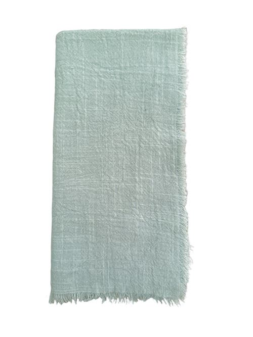 Anaya Cotton Gauze Fringe Napkins- Set Of 4 In Blue