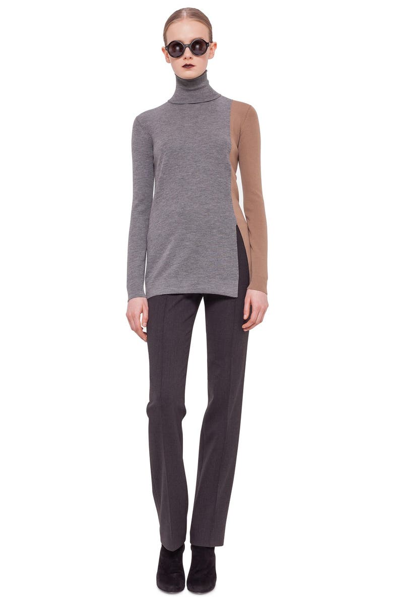 Akris punto Colorblock Wool Turtleneck Sweater, Main, color, 