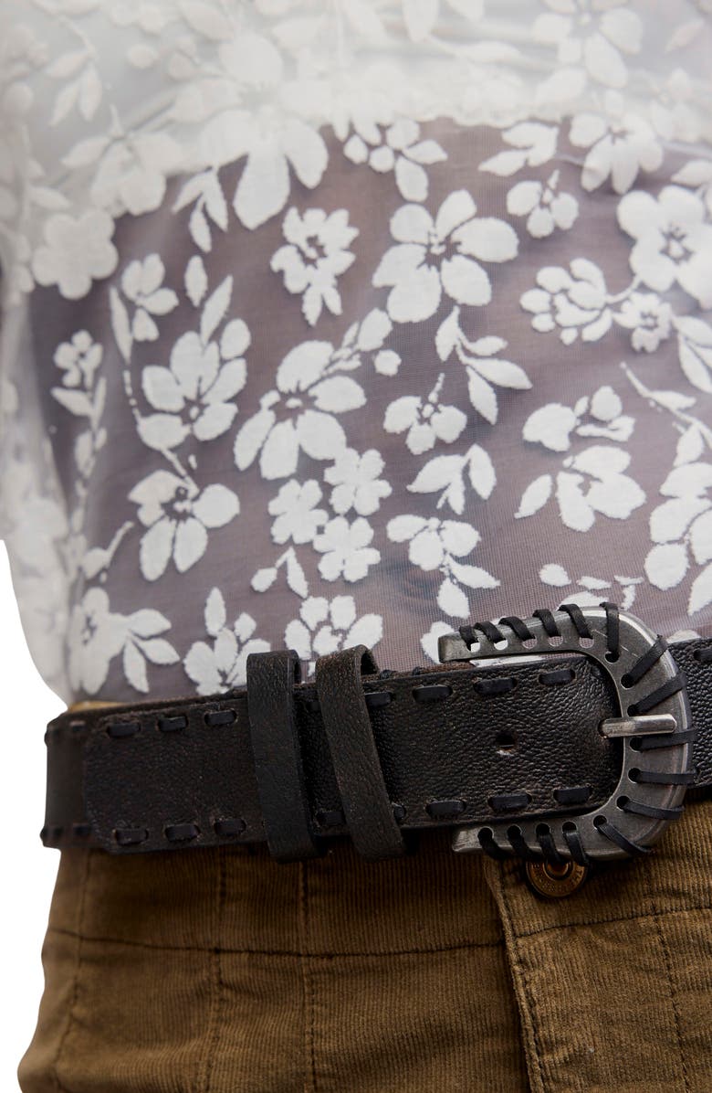 Free People Holt Leather Belt, Alternate, color, Black