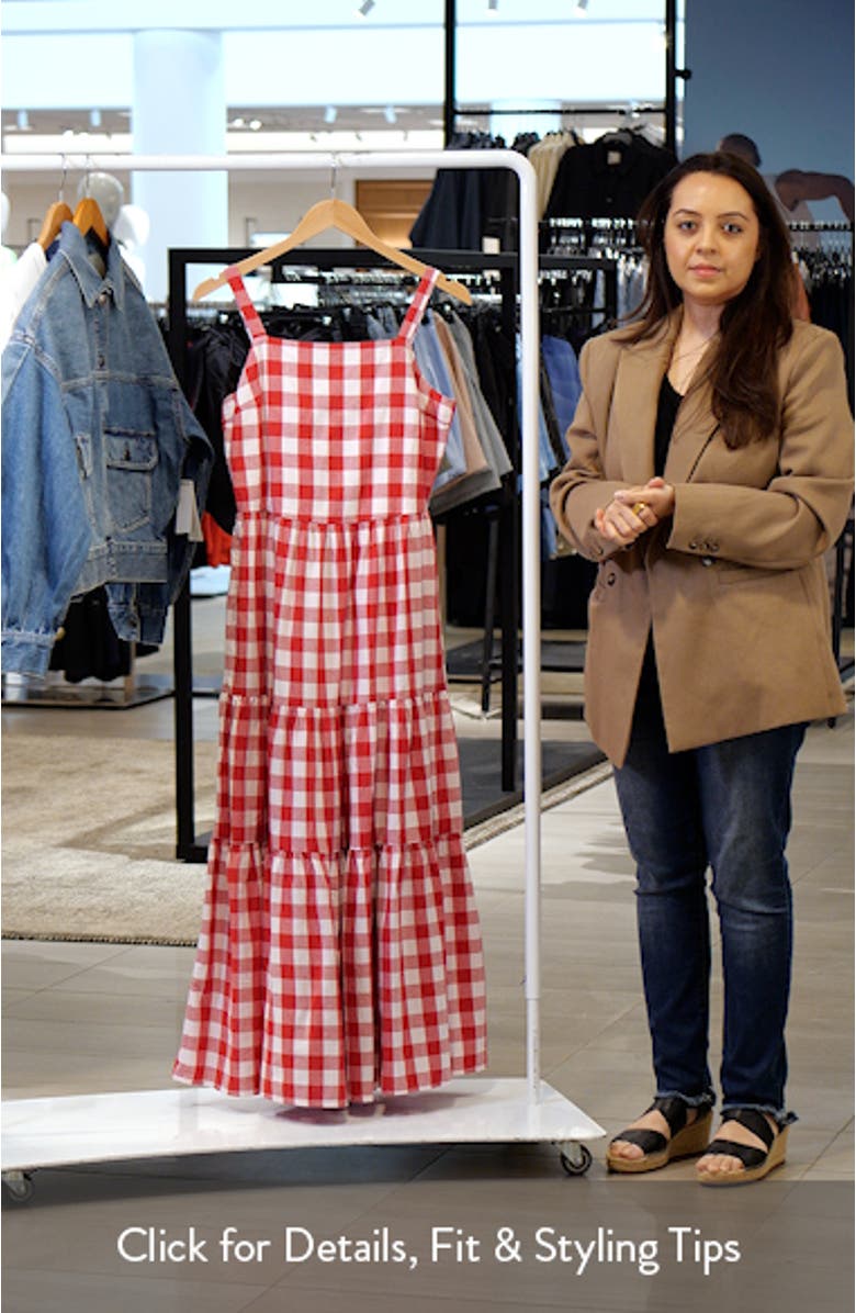 Kaylee Check Print Midi Dress, sales video thumbnail