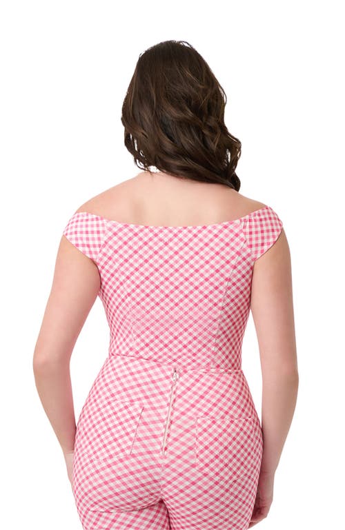 UNIQUE VINTAGE UNIQUE VINTAGE 1950S OFF THE SHOULDER VIOLET TOP 