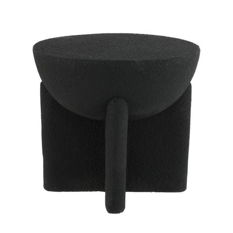 Brady 16.25" Minimalist Modern Drum Indoor/Outdoor Accent Table