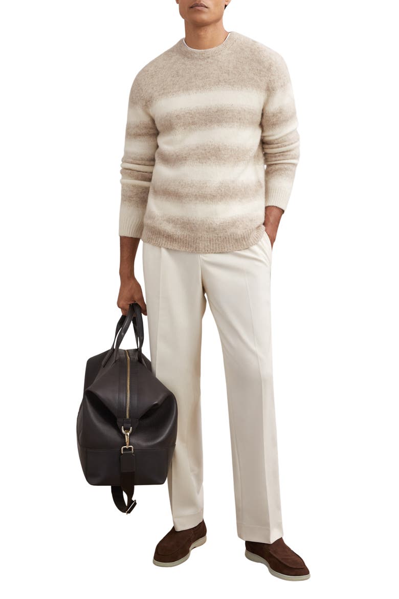 Piers Wool & Alpaca Blend Sweater, Alternate, color, OATMEAL/WHITE
