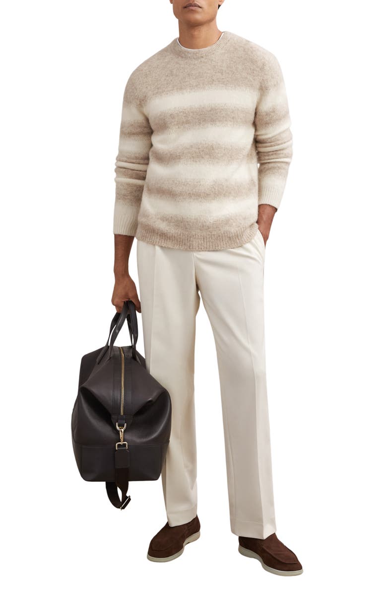 Reiss Piers Wool & Alpaca Blend Sweater, Alternate, color, Oatmeal/White