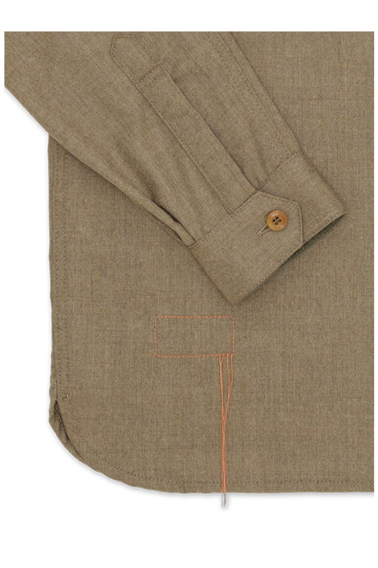 Fox Virgin Wool Overshirt, Alternate, color, OLIVE