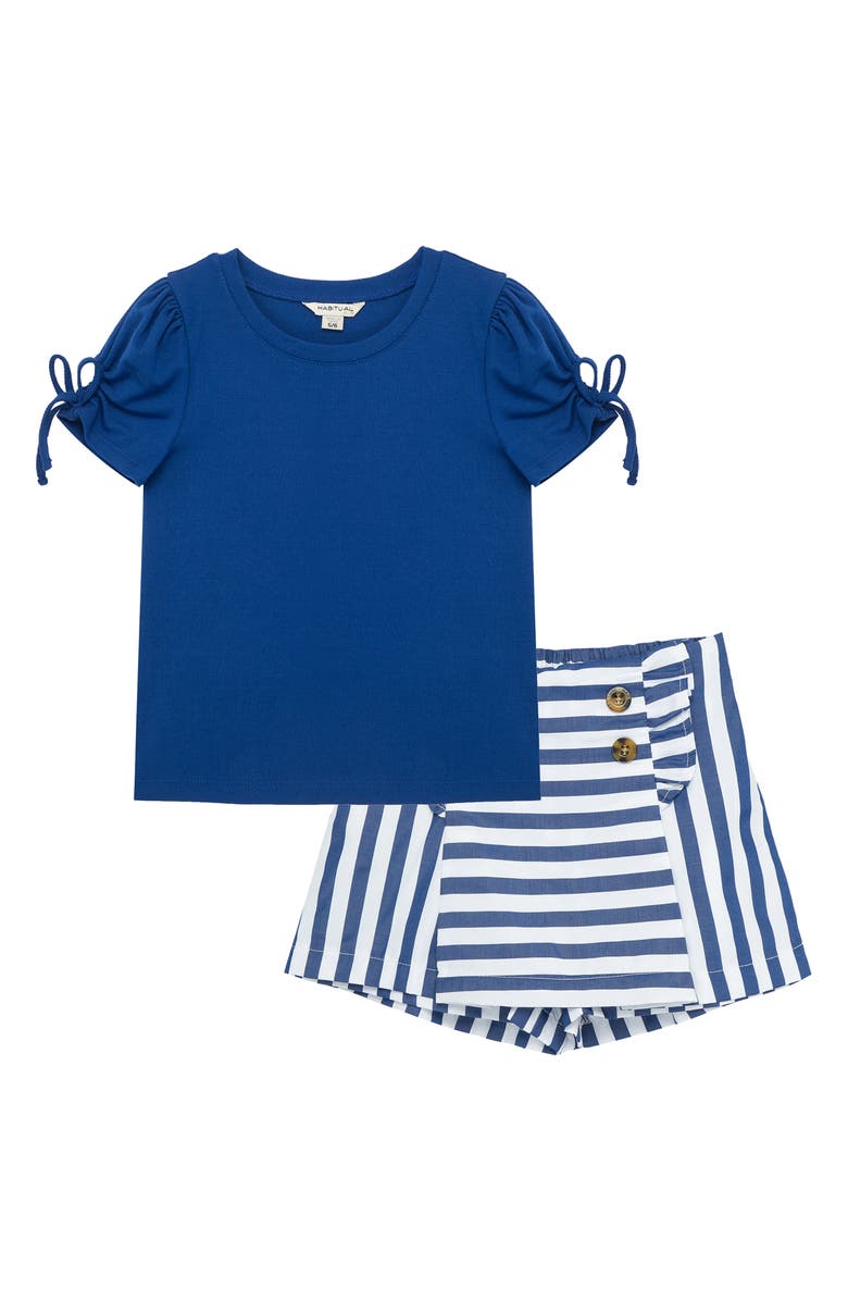 Habitual Kids Kids' Keyhole Top & Stripe Skort Set, Main, color, 