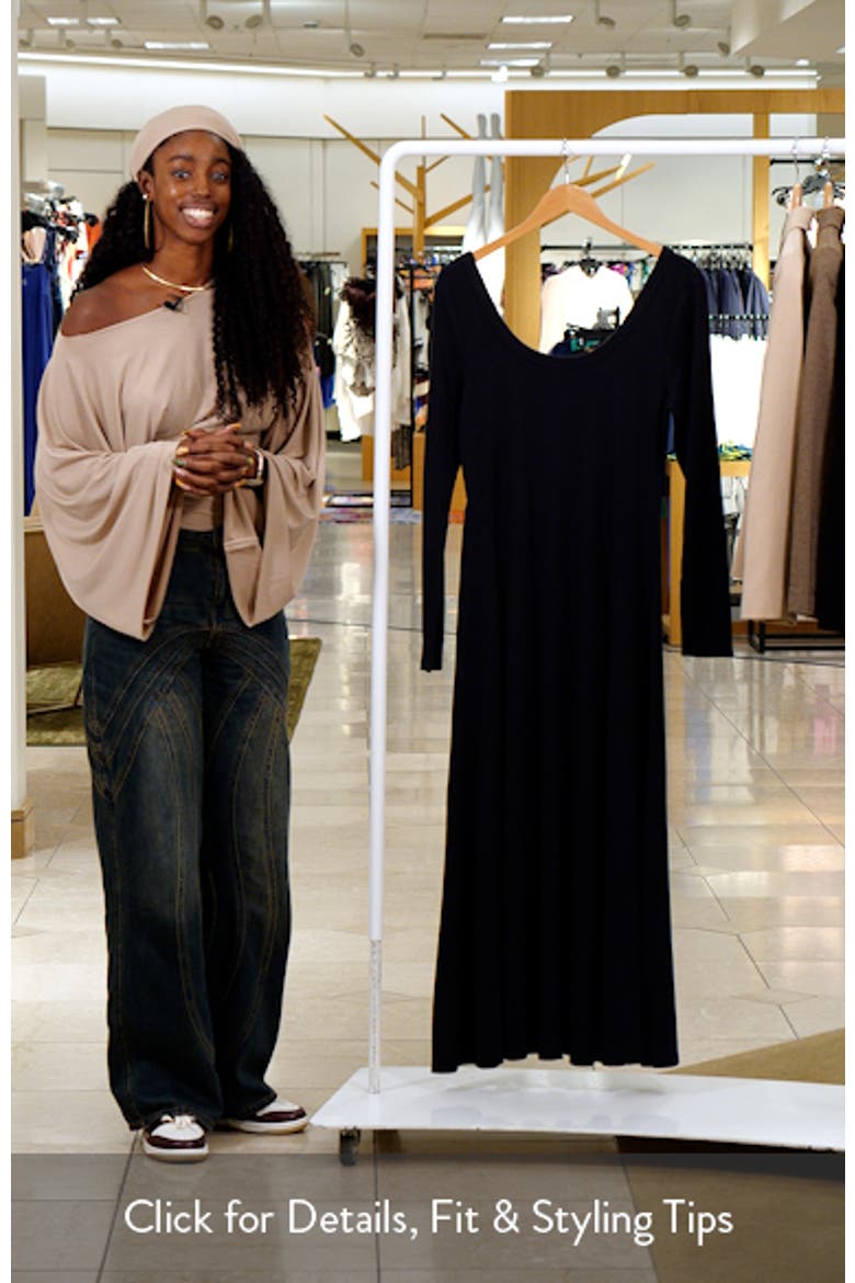 Lexi Long Sleeve Rib Fit & Flare Maxi Dress video