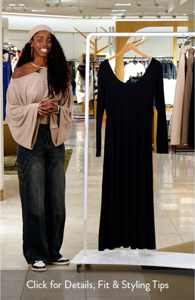 Lexi Long Sleeve Rib Fit & Flare Maxi Dress, sales video thumbnail