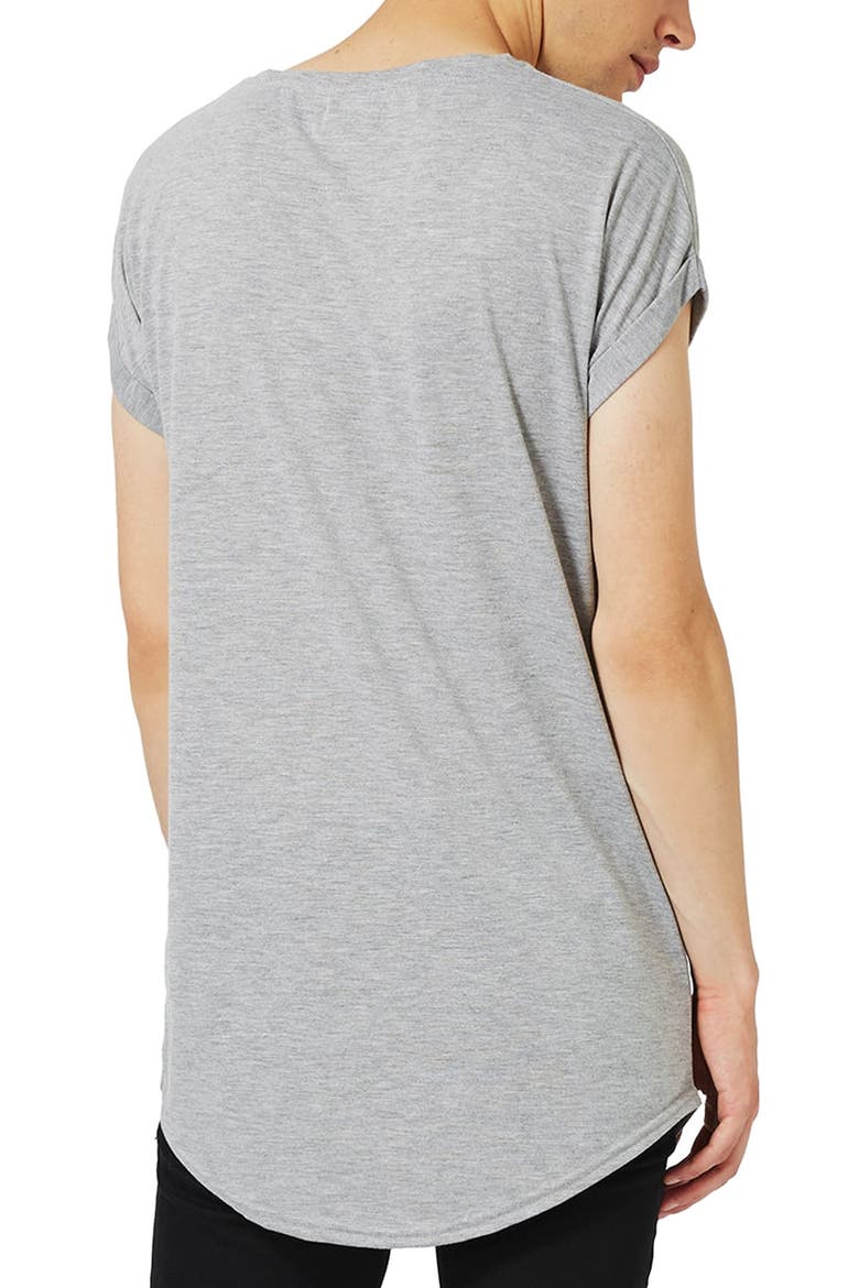 Drop Shoulder Longline T-Shirt, Alternate, color, GREY MARL