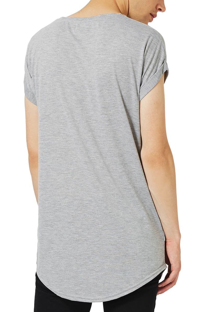 Topman Drop Shoulder Longline T-Shirt, Alternate, color, 