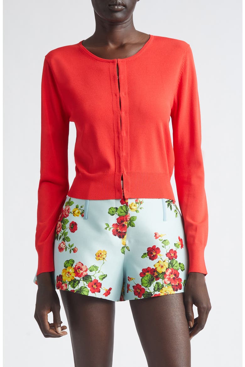 The Ellery Shrunken Cardigan, Main, color, RED