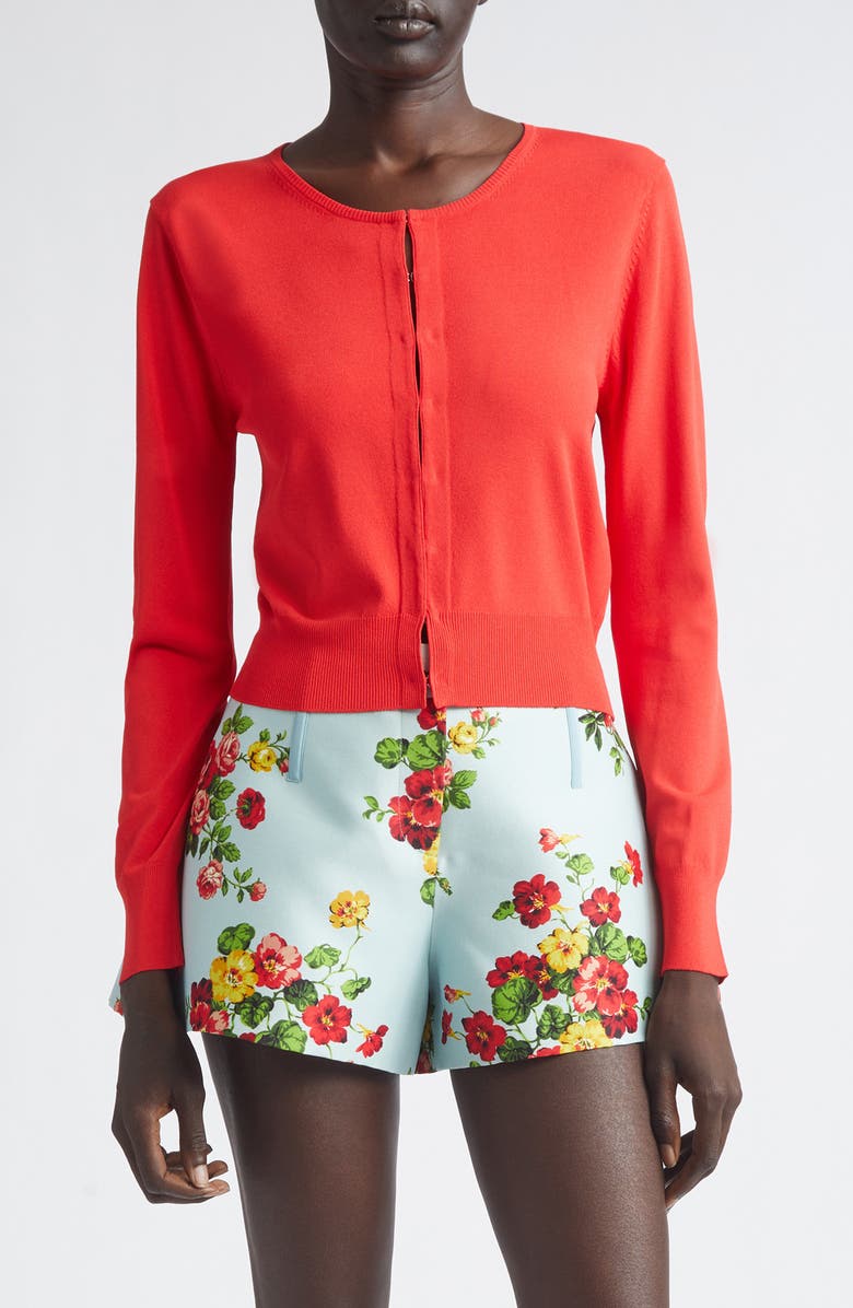 Brandon Maxwell The Ellery Shrunken Cardigan, Main, color, Red