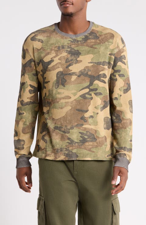 Reversible Woodland Camo Cotton Thermal T-Shirt