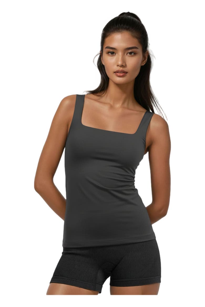 Tank Top with Built In Bra, Main, color, Charcoal