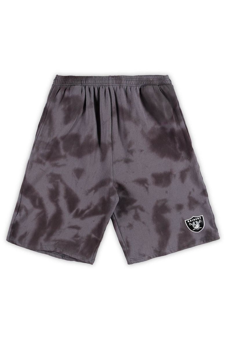 Men's Charcoal Las Vegas Raiders Big & Tall Tie-Dye Shorts, Alternate, color, Charcoal