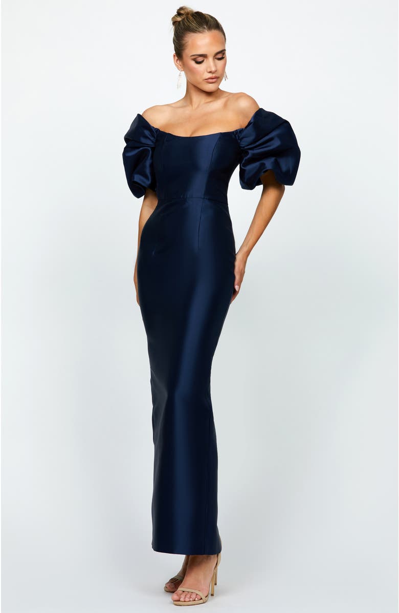 Bariano Meredith Puff Sleeves Scooped Gown, Main, color, 