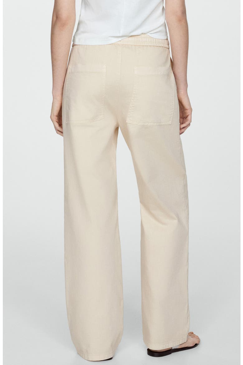 Pull-On Wide Leg Twill Pants, Alternate, color, OFF WHITE