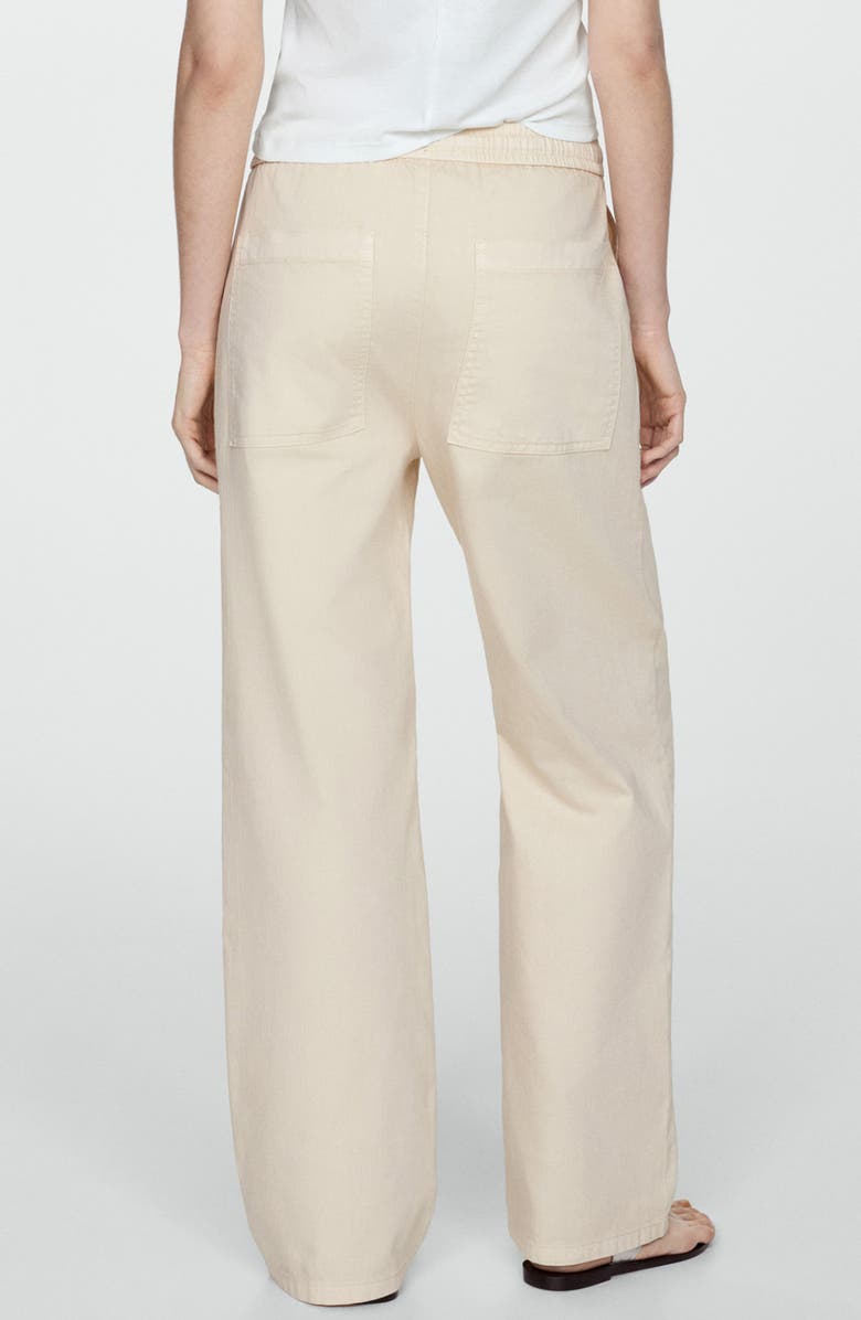 MANGO Pull-On Wide Leg Twill Pants, Alternate, color, 