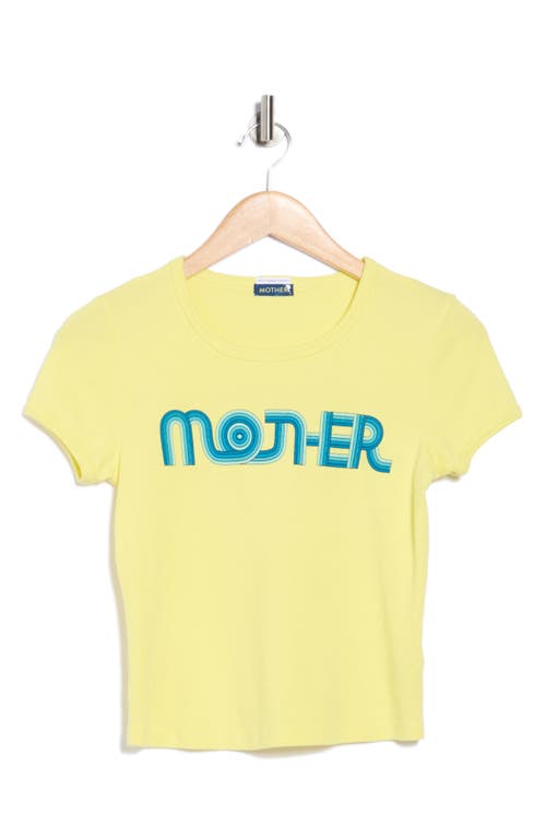 Mother The Itty Bitty Cotton Graphic Baby Tee In Yellow