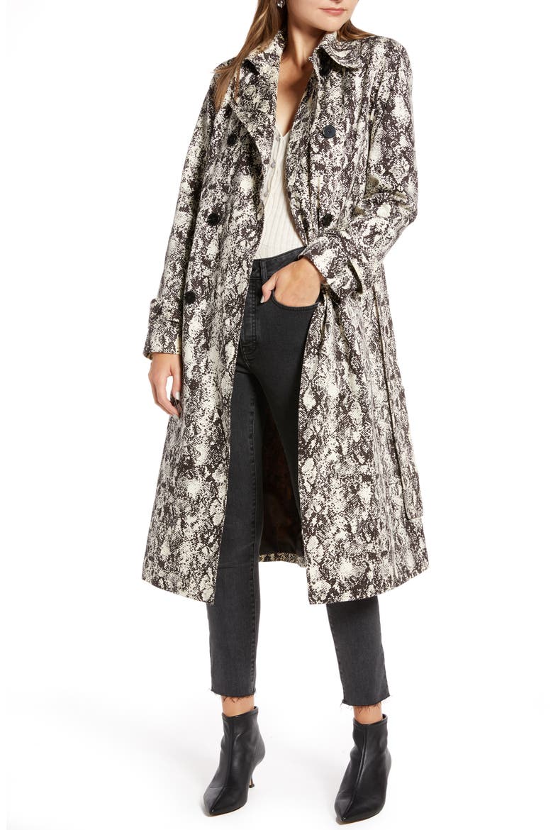 Classic Trench Coat (Nordstrom Exclusive), Alternate, color, IVORY BIRCH SNAKE