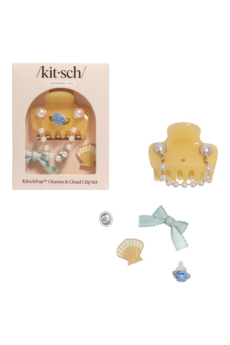 KitschPop™ Charms & Cloud Hair Clip 7-Piece Set, Main, color, BUTTER YELLOW