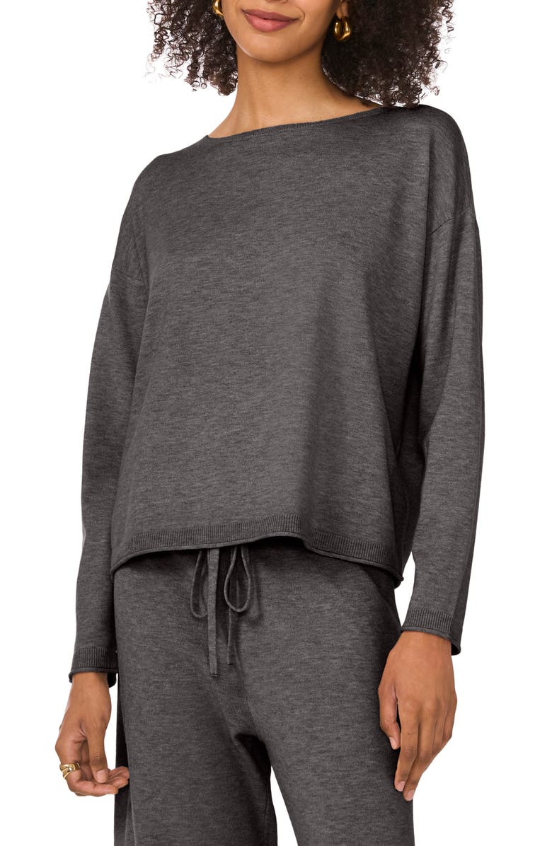 Vince Camuto Crewneck Sweater, Main, color, Medium Heather Grey