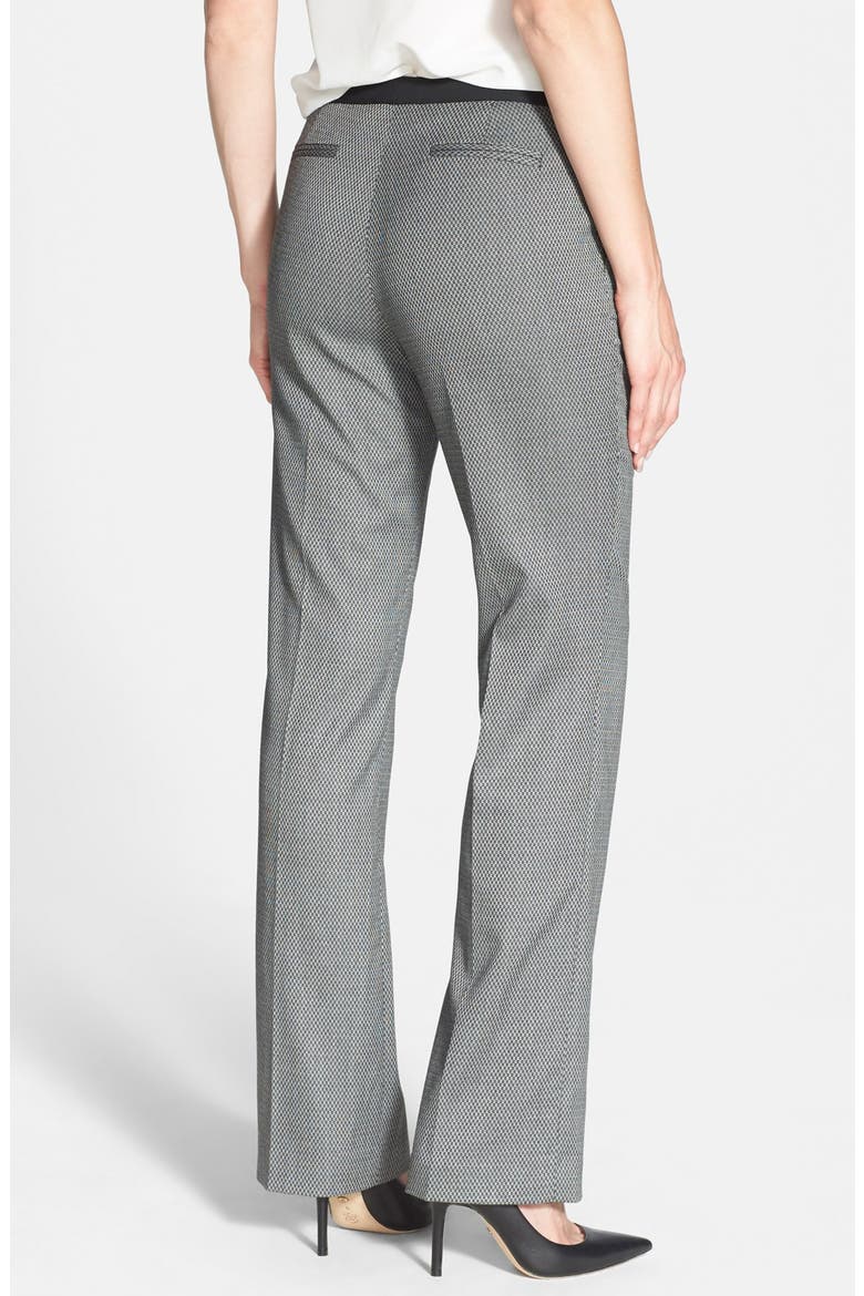 'Taylor' Contrast Waist Print Suit Pants, Alternate, color, BLACK- CREAM TEXTURE
