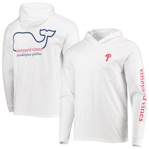 Men's Vineyard Vines White Philadelphia Phillies Logo Hoodie Long Sleeve T-Shirt