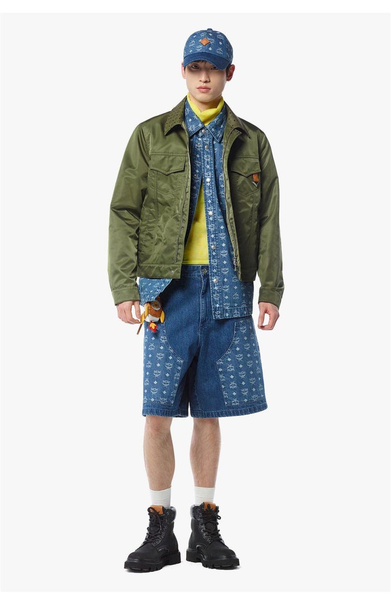 MCM Jacket in ECONYL<sup>®</sup> and Monogram Print Leather, Main, color, 