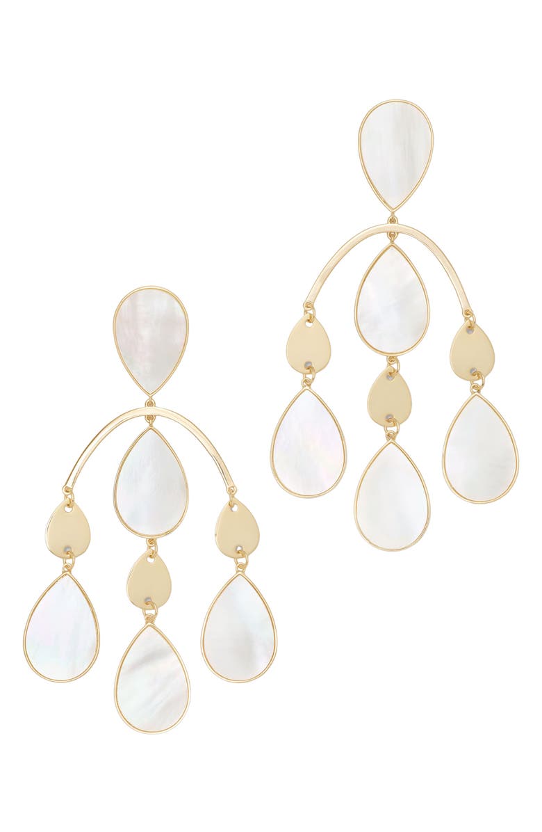 Ramy Brook Karina Mother-of-Pearl Chandelier Earrings, Main, color, Mother Of Pearl