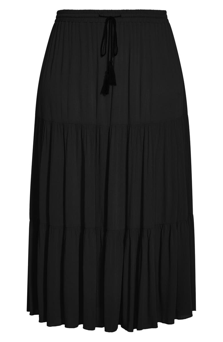 City Chic Paradise Drawstring Skirt, Main, color, Black